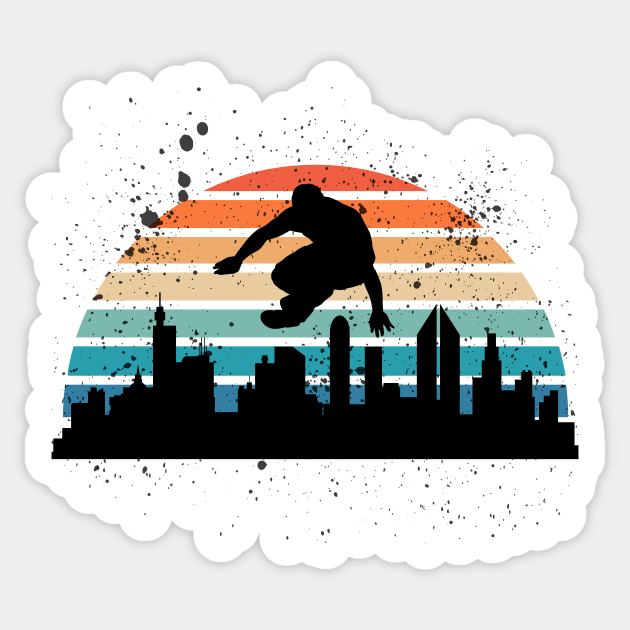 Vintage Retro Parkour and Freerunning Sticker by Imou designs